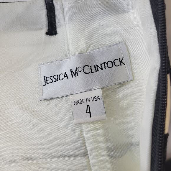 Jessica McClintock Y2K White and Black Formal Dress with Lace Underlay, 4 - Picture 10 of 10